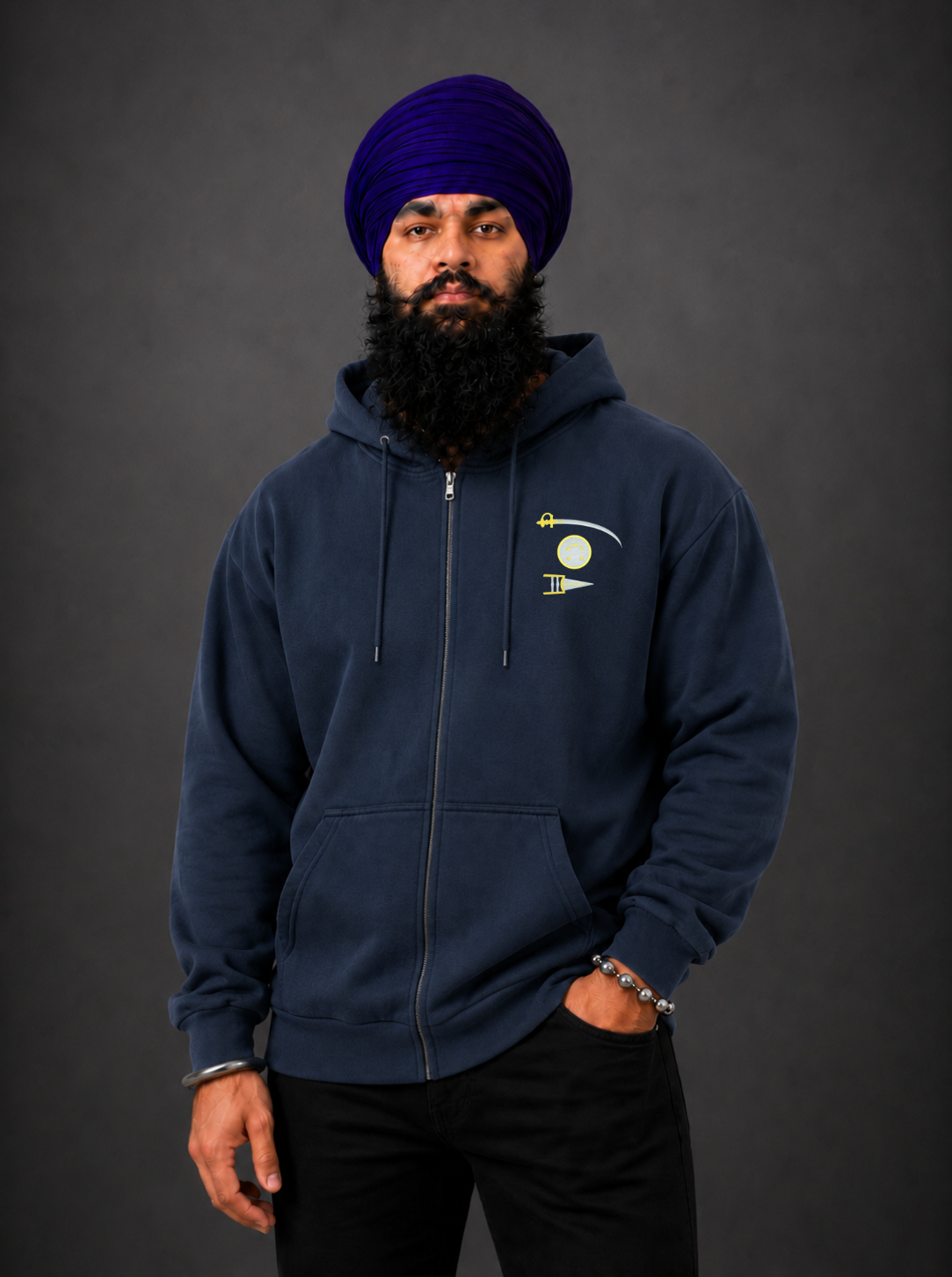 Khalsa Flag Zip Hoodie
