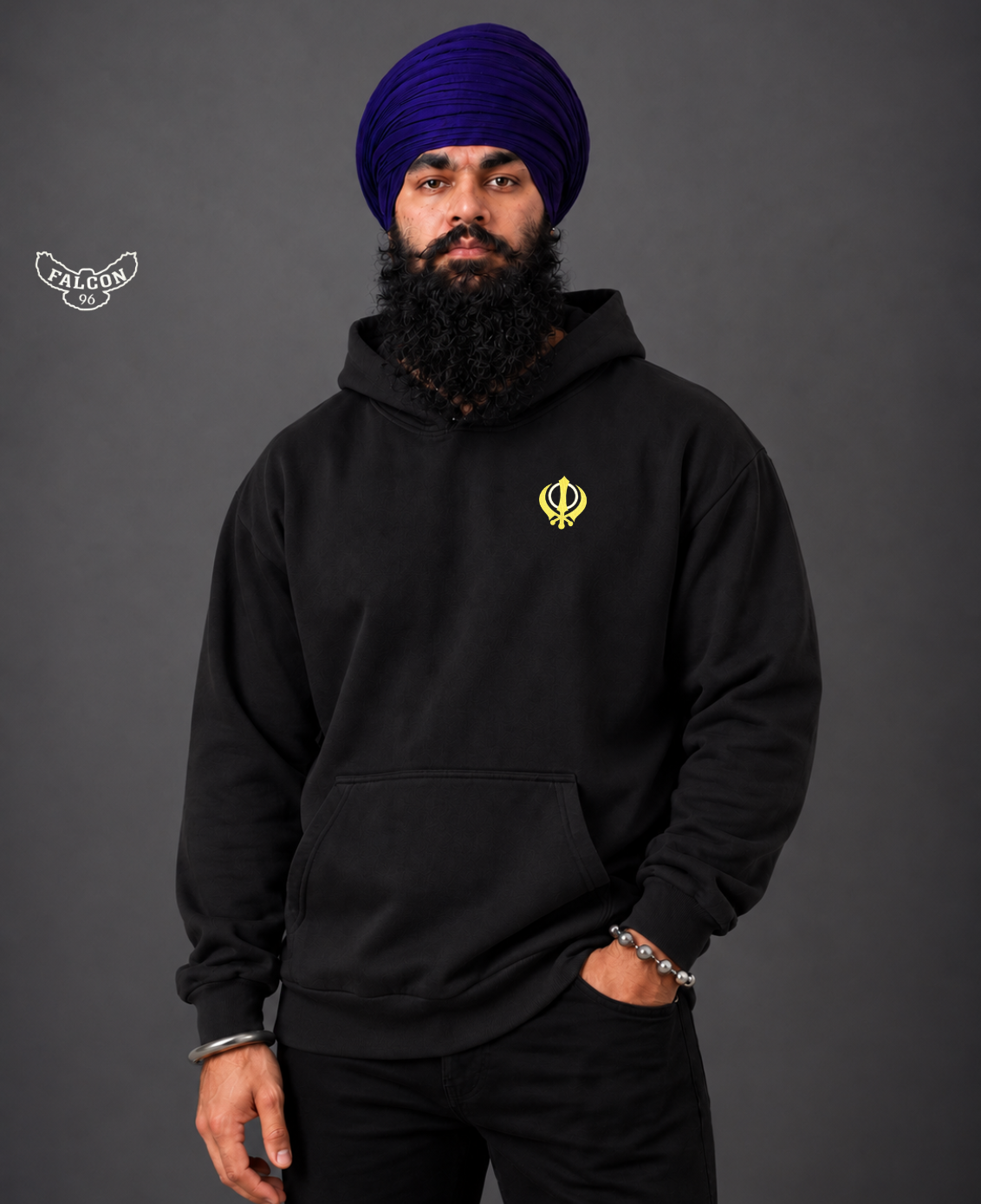 Men’s Khanda Embroidered Hoodie